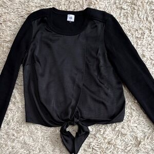 CAbi Black Tie-Front Long Sleeve sweater size medium